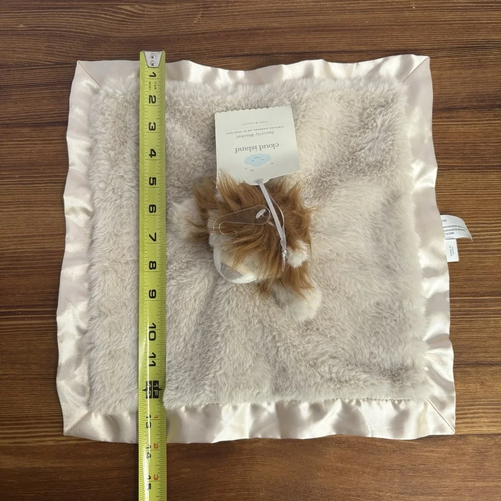 Cloud Island Lion Security Blanket Lovey Satin Back Plush Baby